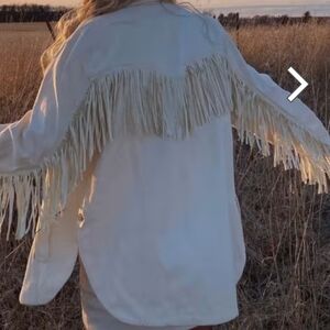 Bluivy Cream Fringe Jacket